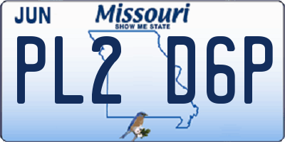 MO license plate PL2D6P