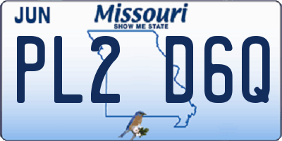 MO license plate PL2D6Q