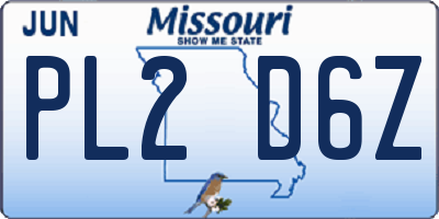 MO license plate PL2D6Z
