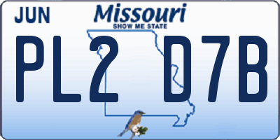 MO license plate PL2D7B