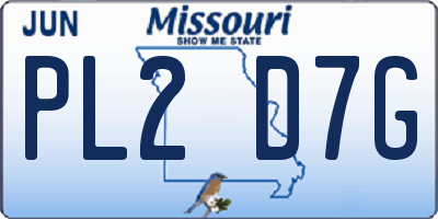 MO license plate PL2D7G