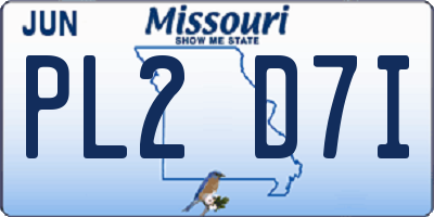 MO license plate PL2D7I