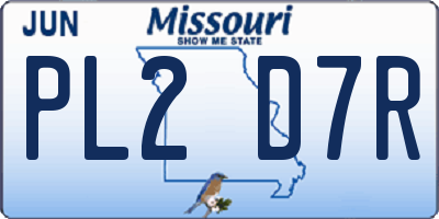 MO license plate PL2D7R