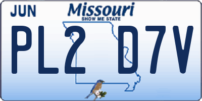 MO license plate PL2D7V
