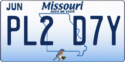 MO license plate PL2D7Y