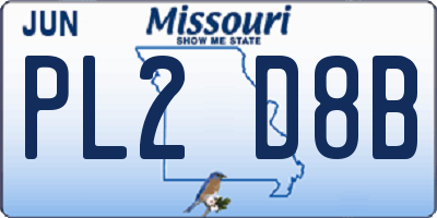 MO license plate PL2D8B