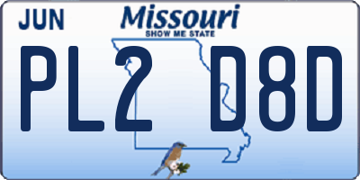 MO license plate PL2D8D