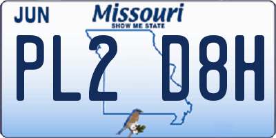 MO license plate PL2D8H