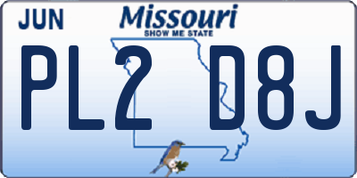 MO license plate PL2D8J