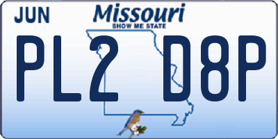 MO license plate PL2D8P