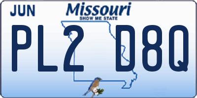 MO license plate PL2D8Q