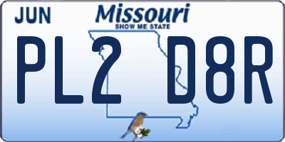 MO license plate PL2D8R