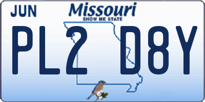 MO license plate PL2D8Y
