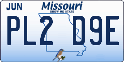 MO license plate PL2D9E