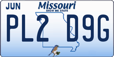 MO license plate PL2D9G