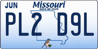 MO license plate PL2D9L