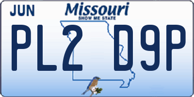 MO license plate PL2D9P