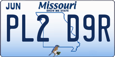 MO license plate PL2D9R