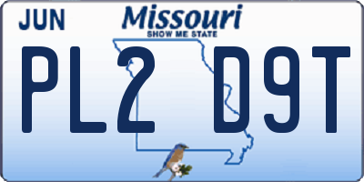 MO license plate PL2D9T