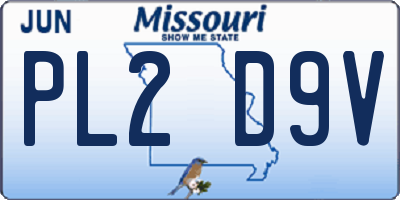 MO license plate PL2D9V