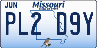 MO license plate PL2D9Y