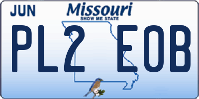 MO license plate PL2E0B