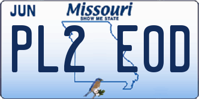 MO license plate PL2E0D