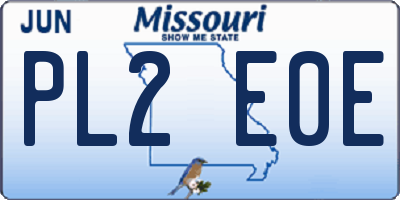 MO license plate PL2E0E