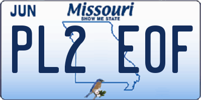 MO license plate PL2E0F