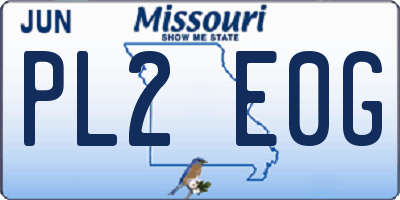 MO license plate PL2E0G