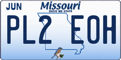 MO license plate PL2E0H