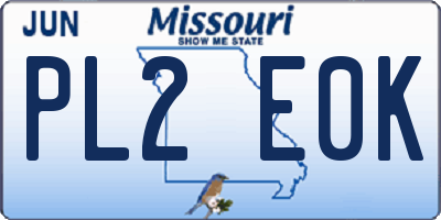 MO license plate PL2E0K
