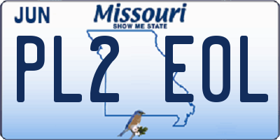 MO license plate PL2E0L