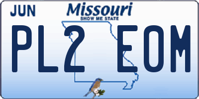 MO license plate PL2E0M