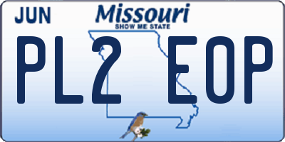 MO license plate PL2E0P