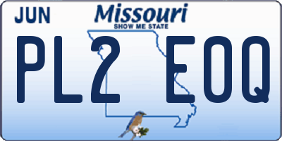 MO license plate PL2E0Q