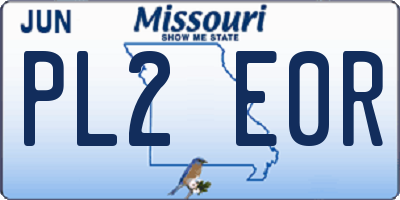 MO license plate PL2E0R