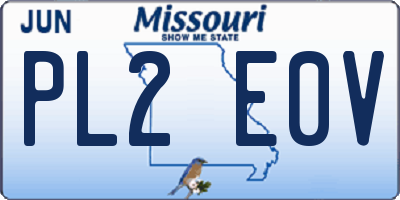 MO license plate PL2E0V
