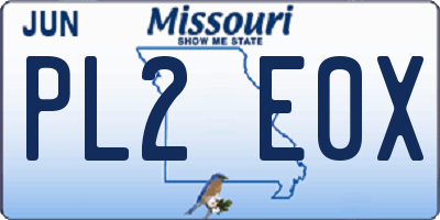 MO license plate PL2E0X