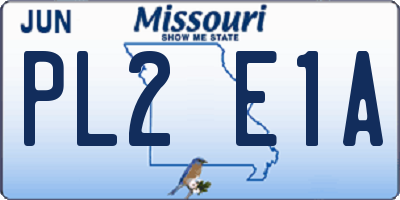 MO license plate PL2E1A