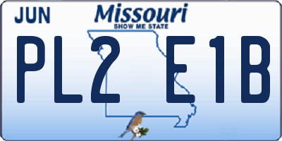 MO license plate PL2E1B