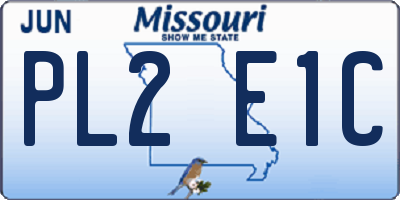 MO license plate PL2E1C