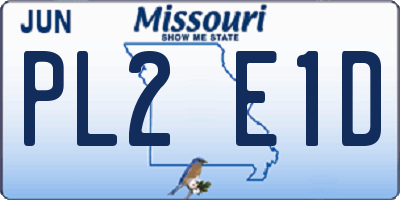 MO license plate PL2E1D