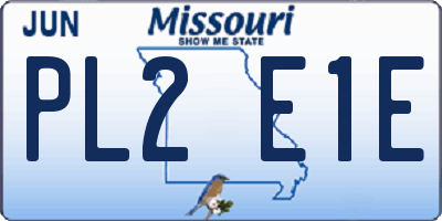MO license plate PL2E1E
