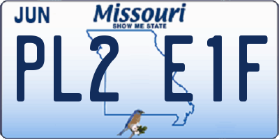 MO license plate PL2E1F