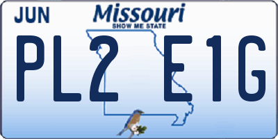 MO license plate PL2E1G