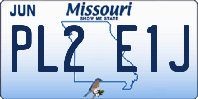 MO license plate PL2E1J