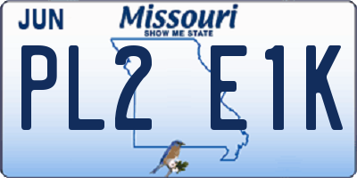 MO license plate PL2E1K