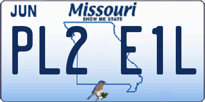 MO license plate PL2E1L