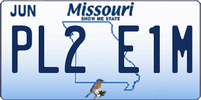 MO license plate PL2E1M